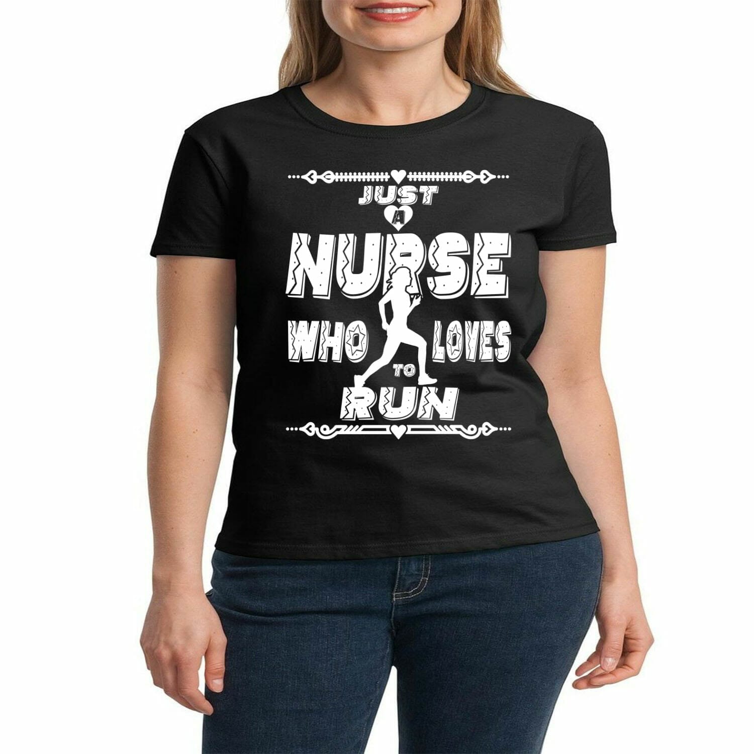 Just A Nurse Who Loves To Run Tshirt Design.