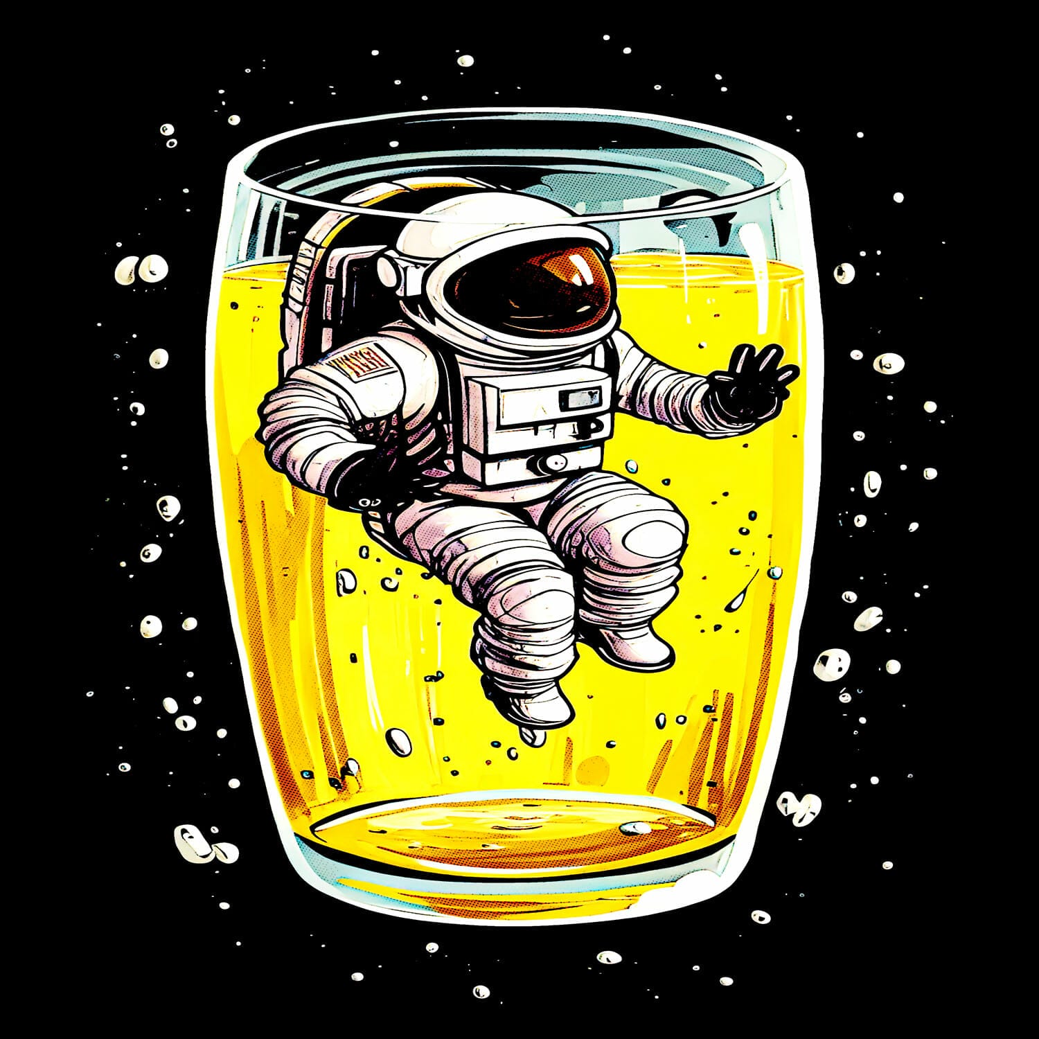 Astronaut In A Whiskey Glass Tshirt Design