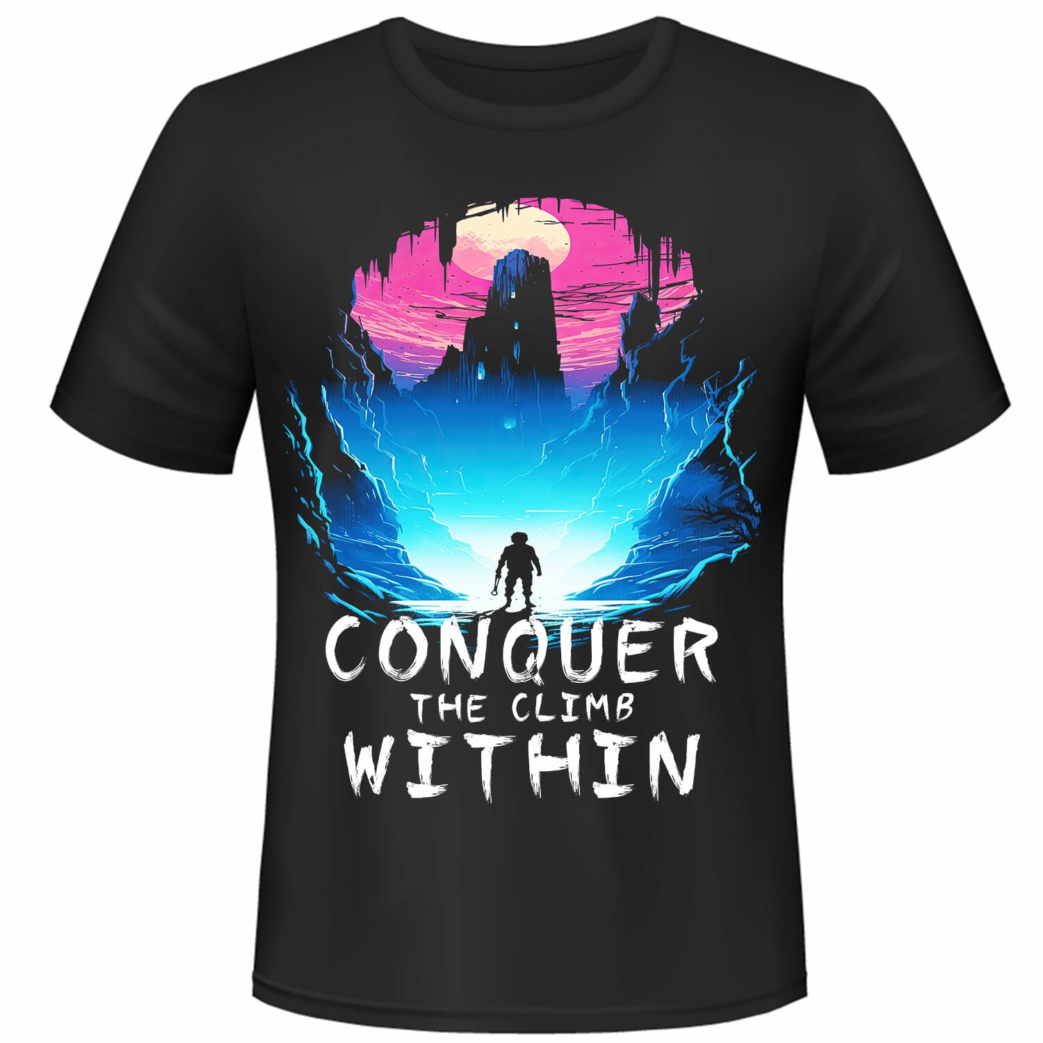 conquer the clim with tshirt design