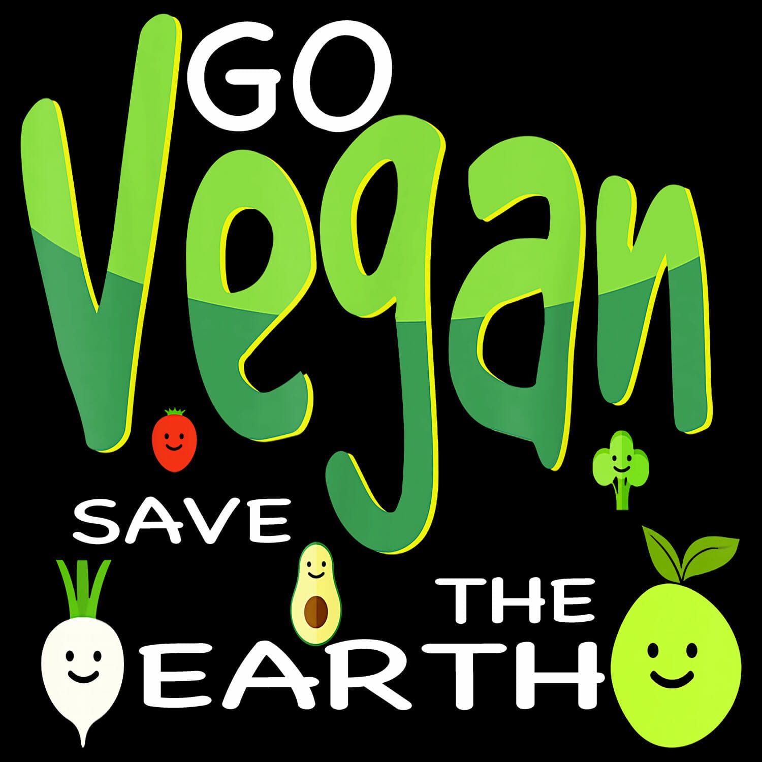go vegan save the world tshirt design