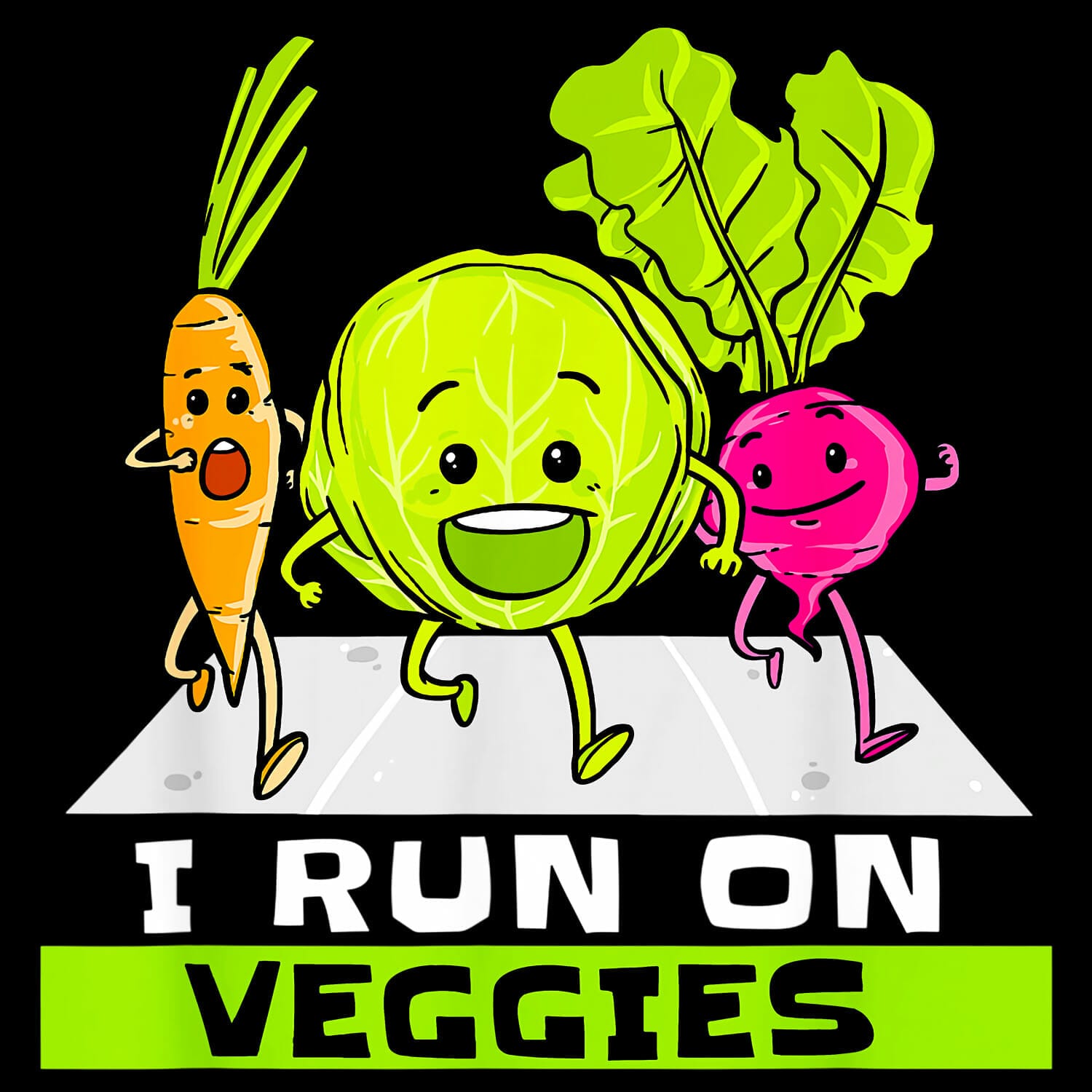 I Run On Veggies - Vegan T-Shirt Design