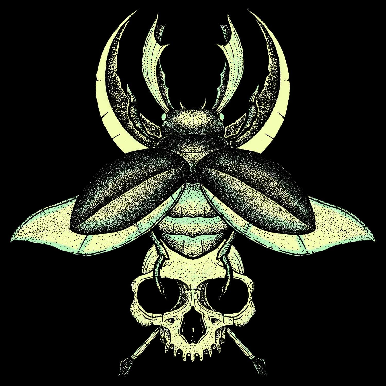 Skull Beetle TShirt Design.