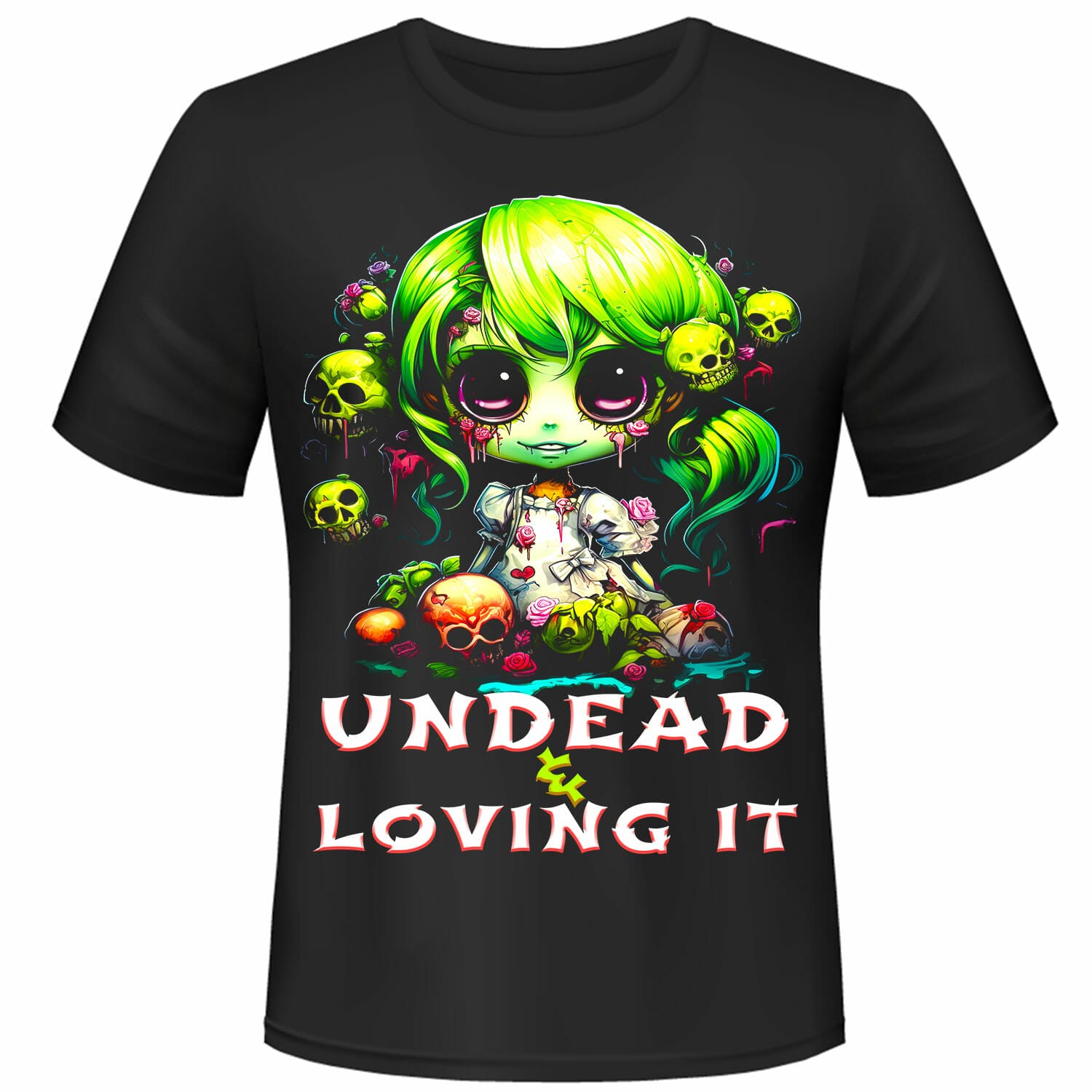 zombie cute girl tshirt design