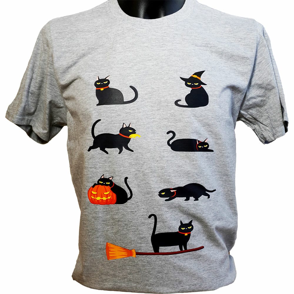 Cat Postures Halloween T-shirt Design