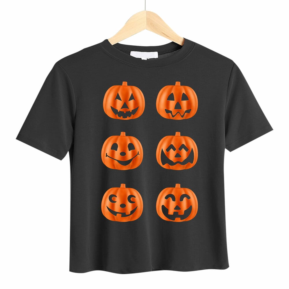 Halloween Pumpkin Faces T-shirt Design