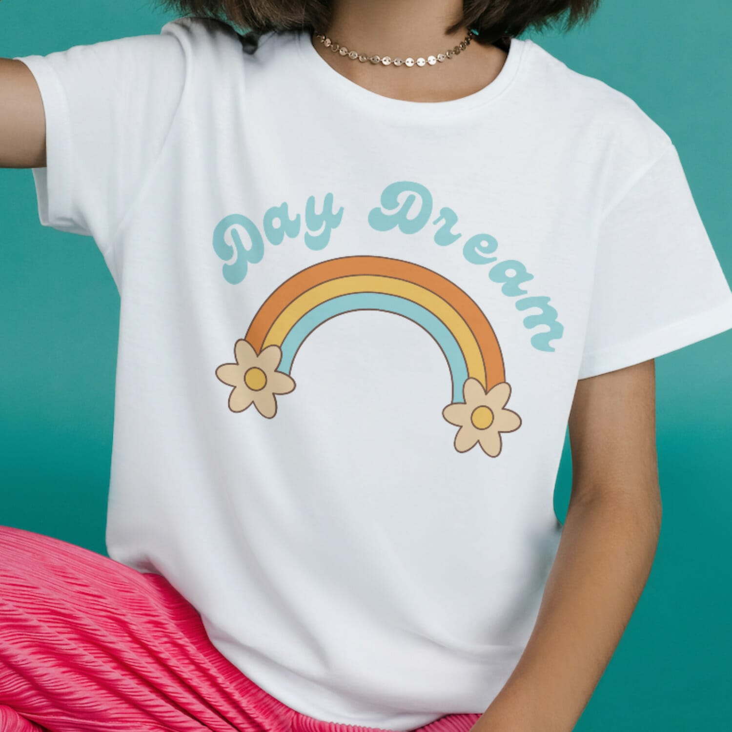 Groovy Style Day Dream Rainbow T shirt Design